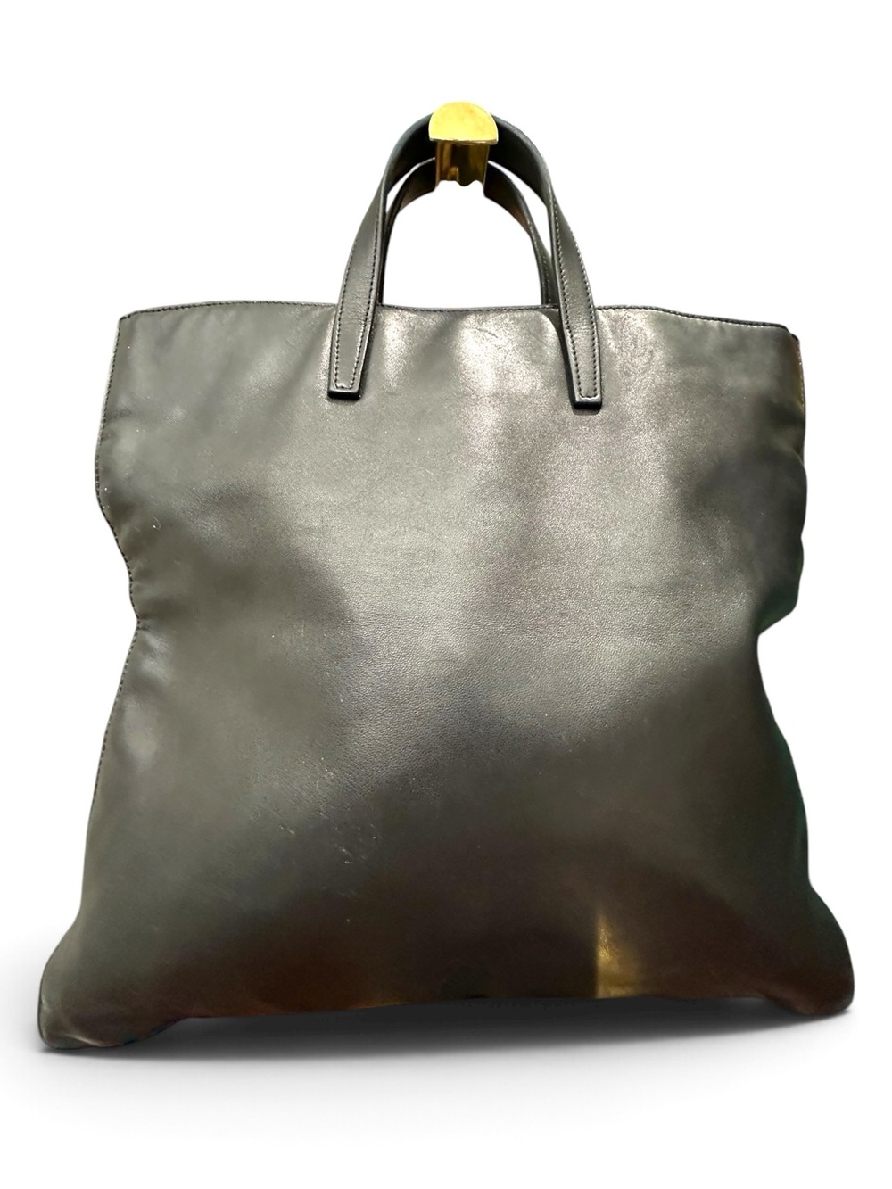 Vintage Loewe Black Nappa Leather Square Tote